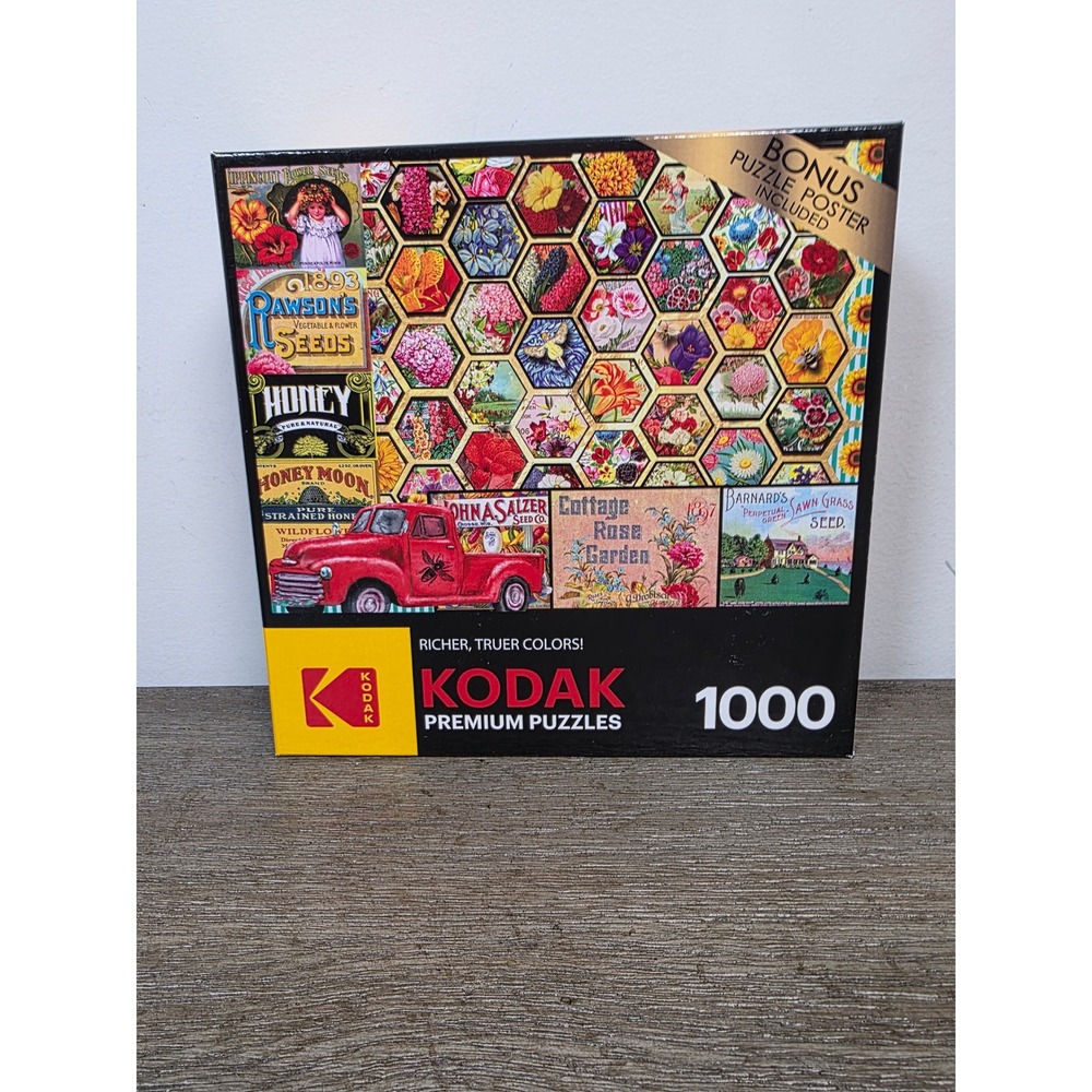 Honeycomb Flowers and Seed - 1000 Piece Jigsaw Puzzle by Roseart